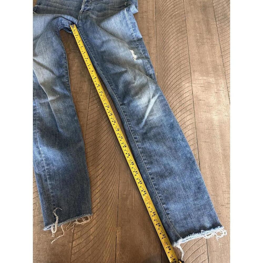 MOTHER The Stunner Ankle Fray Graffiti Girl Denim Distressed Jeans Women’s sz 24 - Picture 10 of 15